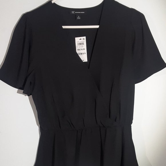 I.N.C. INTERNATIONAL CONCEPTS Women's Flutter Sleeve Ruffle Top, NWT, Black. - Picture 1 of 9
